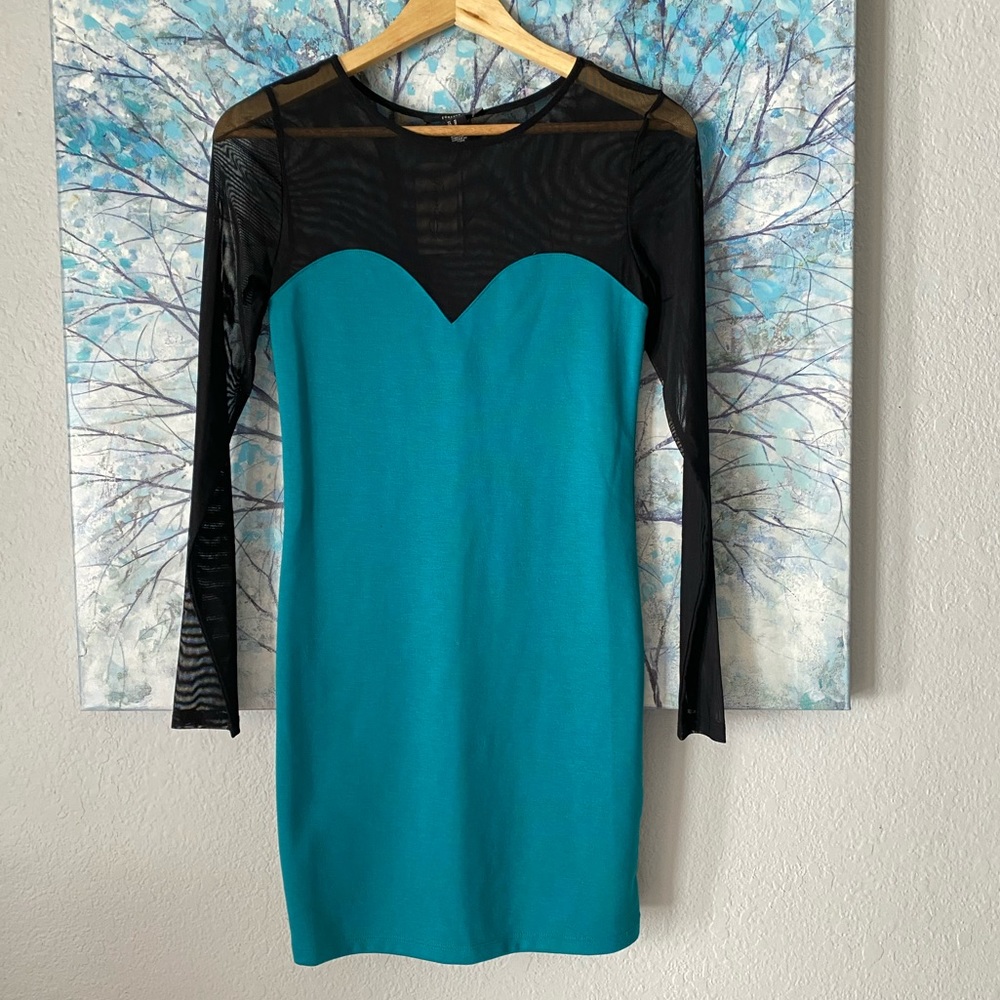 NWT Forever 21 Mesh Sleeved Bodycon Dress